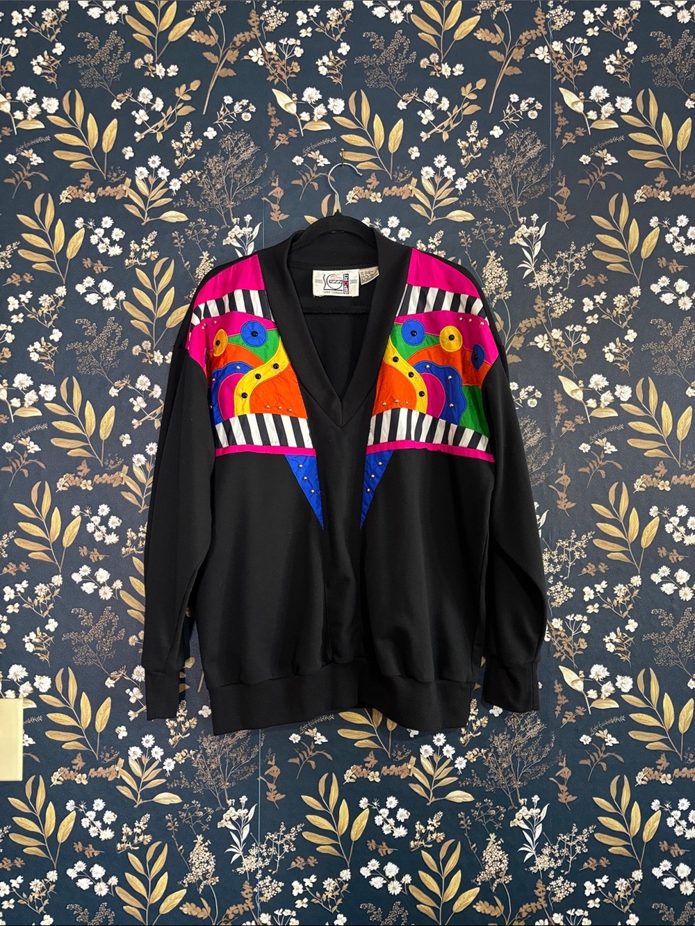 Saint Germain Sport Vintage 80s Embellished Art Deco Retro Size L